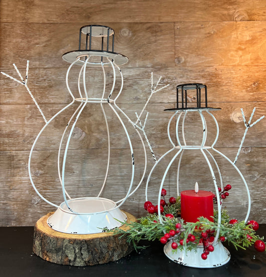 Snowman Lantern Large
