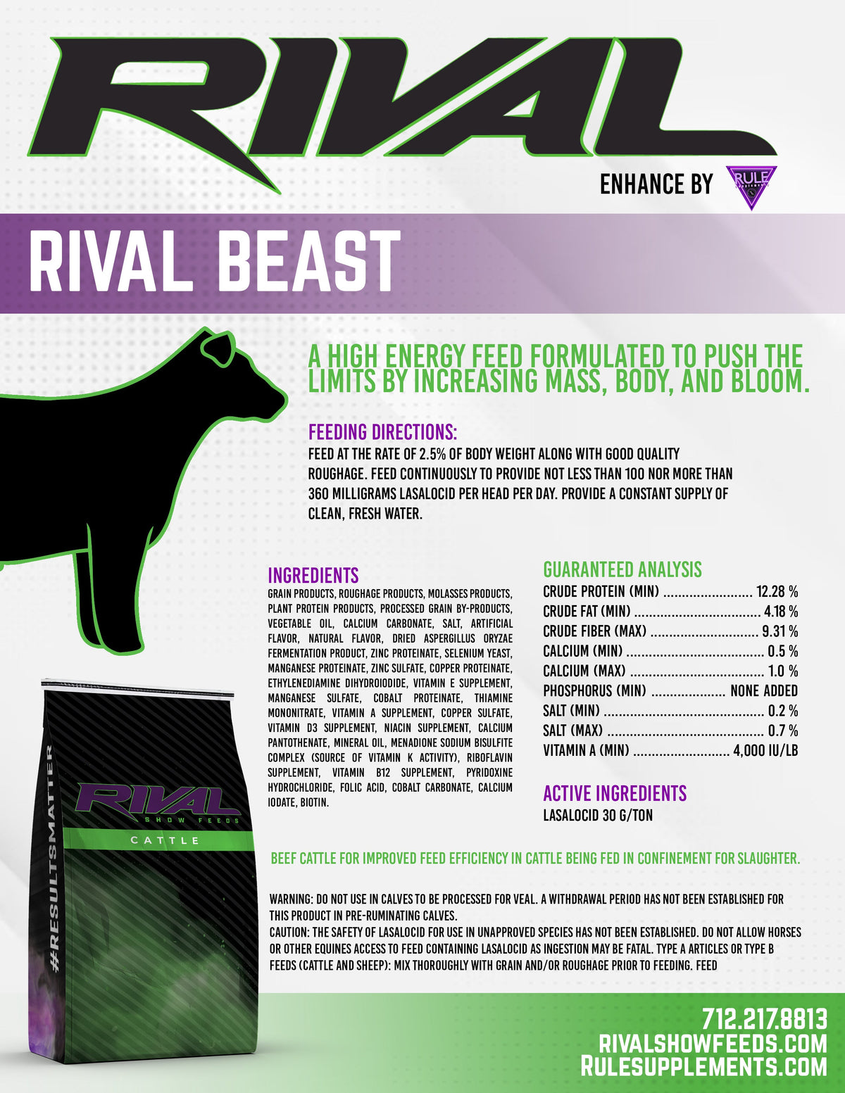 Rival Beast Cattle - 10 bags per pallet