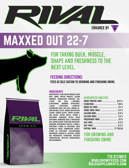 Rival Maxxed Out 22-7 -5 bags per pallet minimum